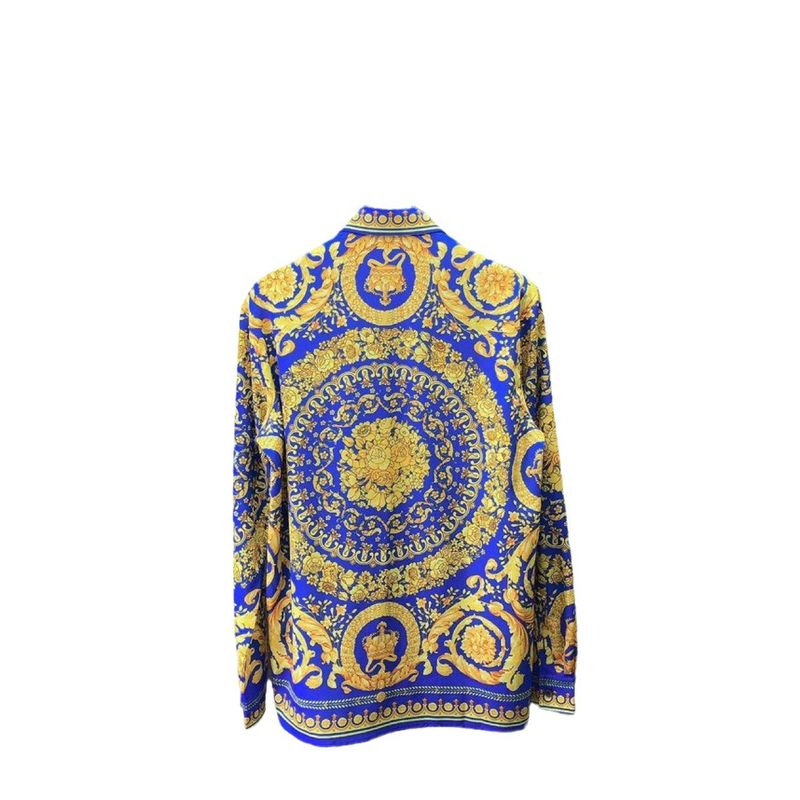 Baroque Gold Pattern Long Sleeve Cotton Shirt